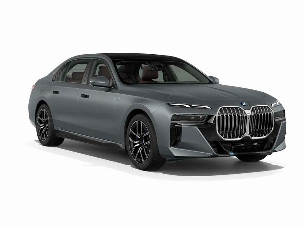 Professional chauffeur standing in front of a BMW 7 Series delivering first class VIP chauffeur service in London.