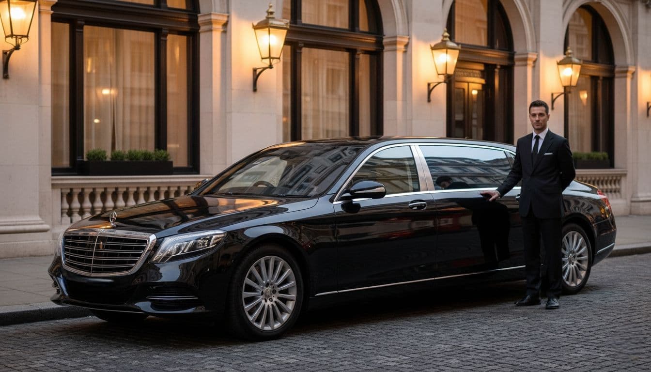 chauffeur waiting for corporate client 