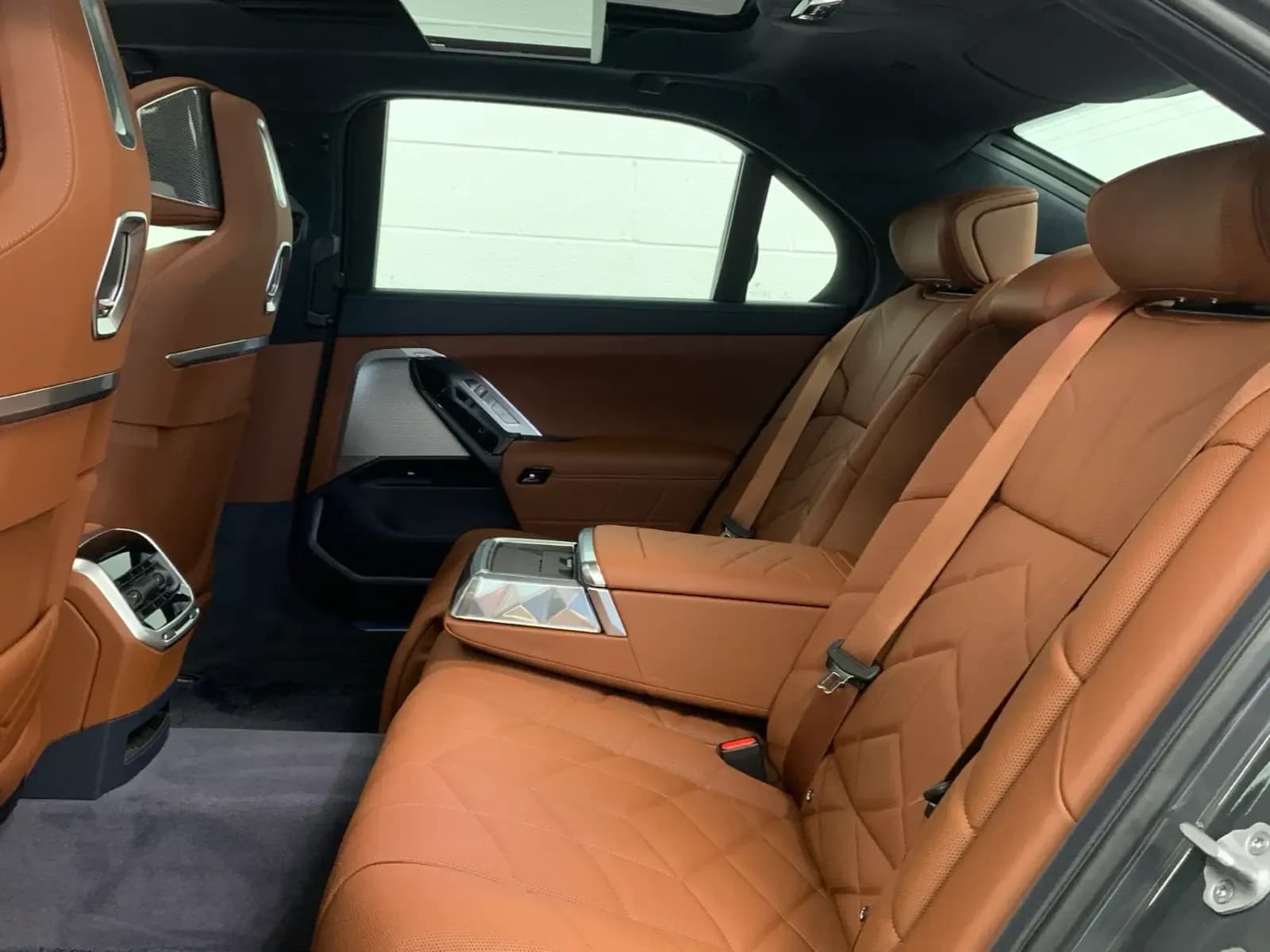 First class passenger comfort inside the BMW 7 Series luxury chauffeur service in London.