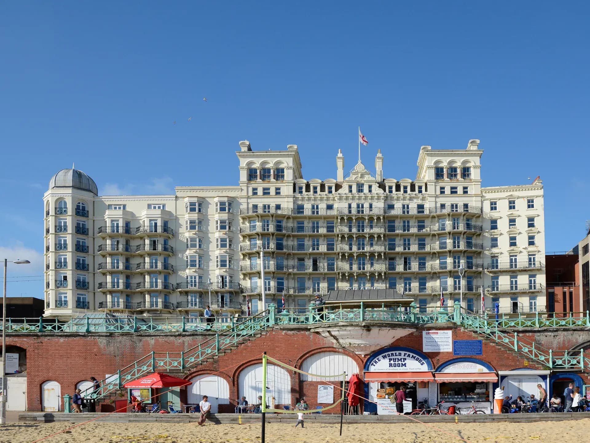 Luxury chauffeur service outside a seaside luxury hotel in Brighton.