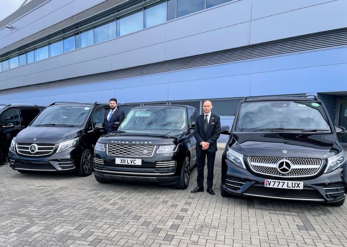 London VIP Chauffeur team with luxury Mercedes-Benz fleet providing professional chauffeur service for a diplomatic delegation in London.