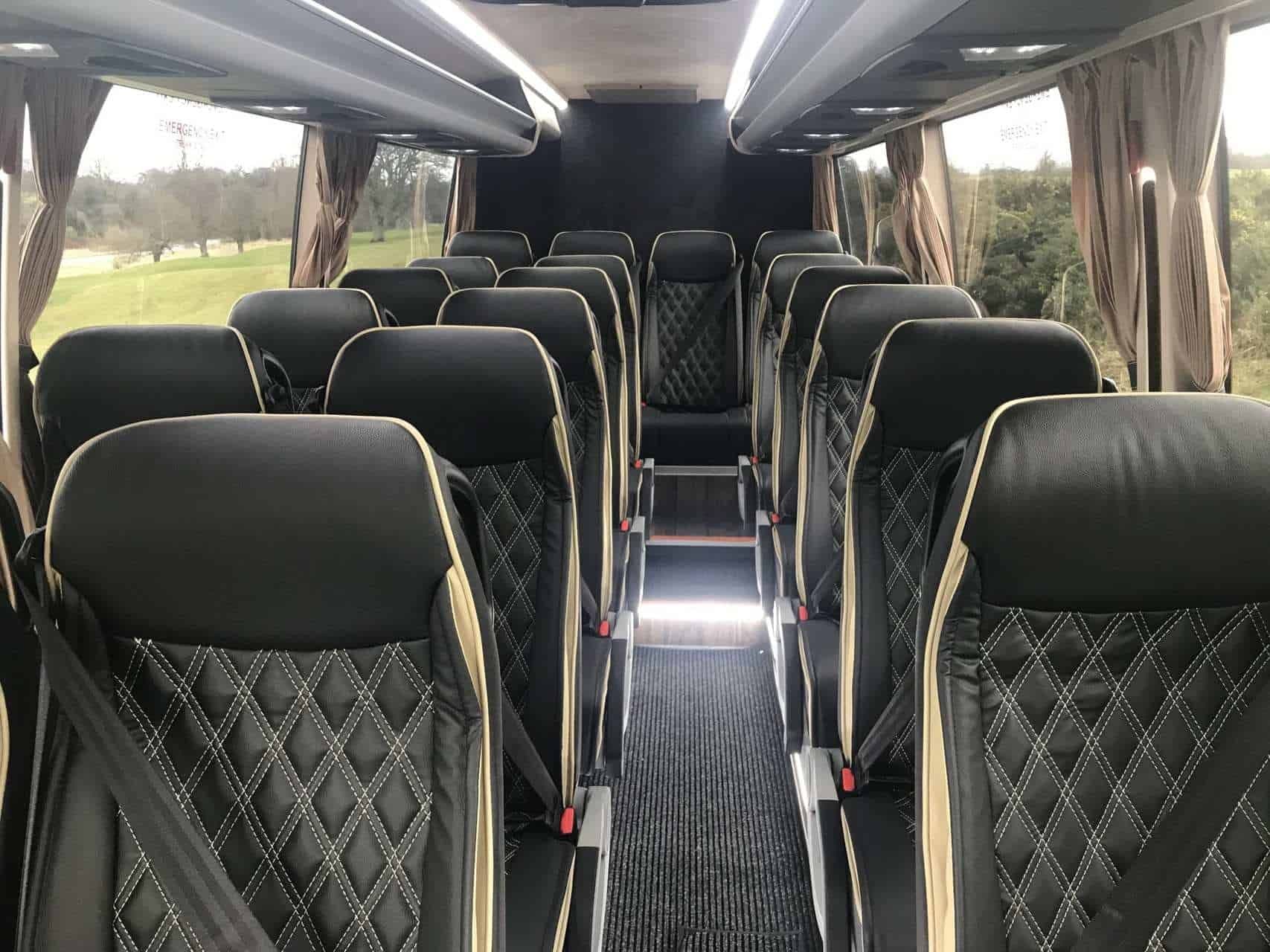 Luxury passenger seating inside the Mercedes-Benz Sprinter Executive Minibus designed for comfortable group chauffeur journeys and corporate travel in London.