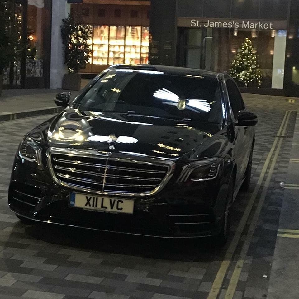 Luxury Mercedes-Benz S-Class chauffeur car waiting in Chelsea, London