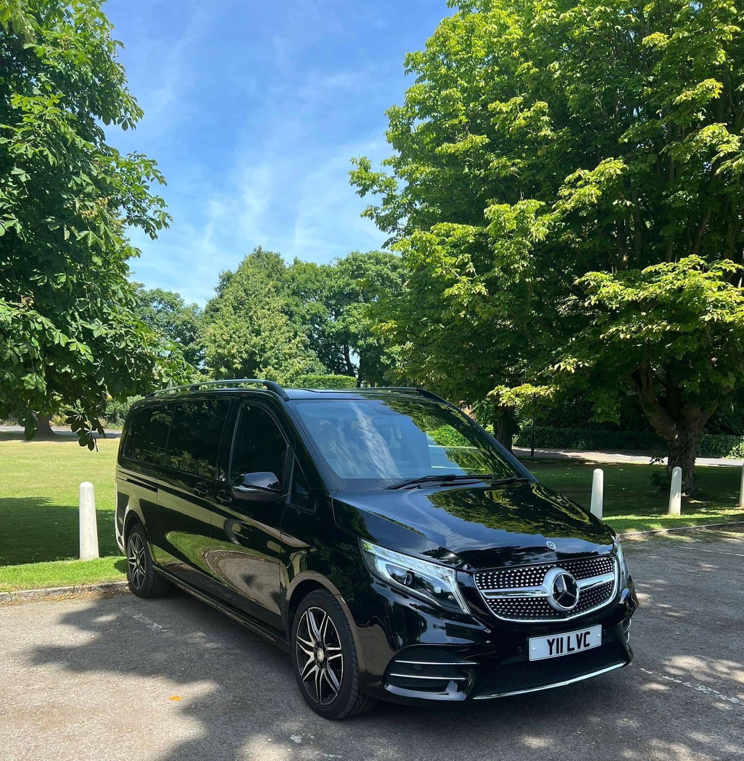 Interior of a Mercedes-Benz V-Class luxury van for Dover Cruise Terminal transfers